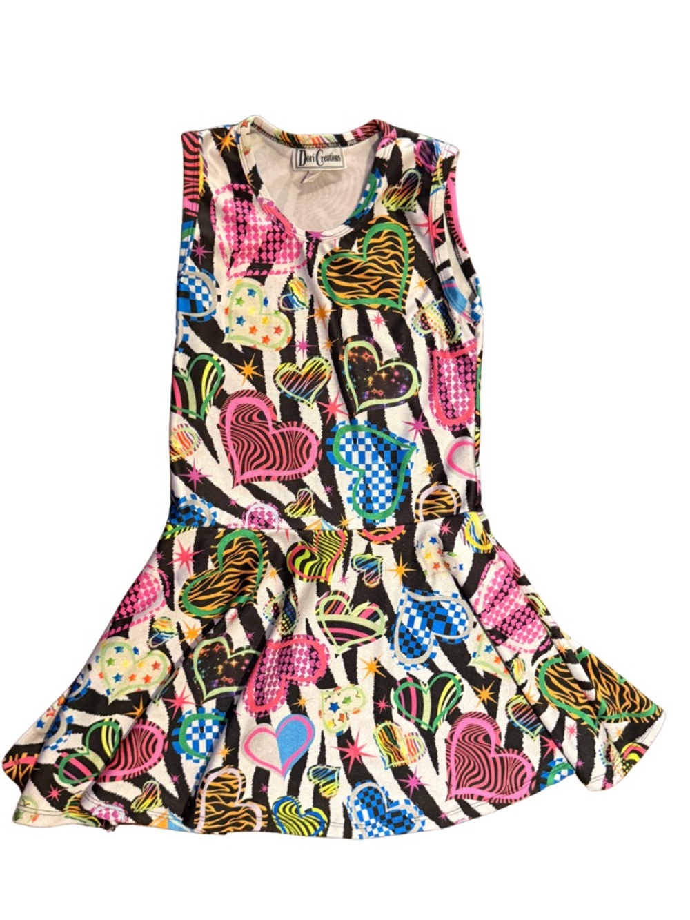 Dori Creations Girls rainbow heart sleeveless dress size 7 like new
